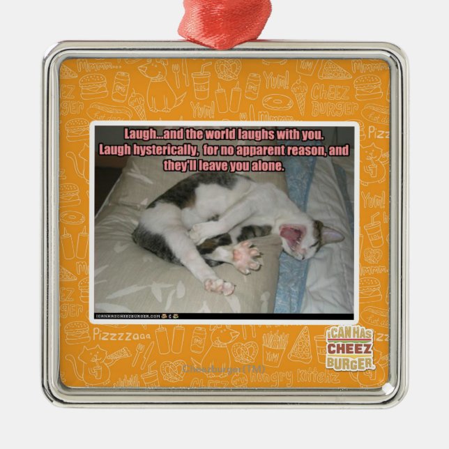 Ornement Métallique Le rire et le monde rit avec vous (Devant)