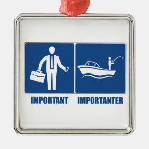 Ornement Métallique Le Travail Est Important, La Pêche Est Importante