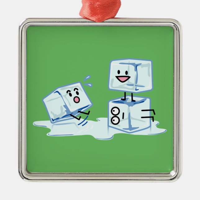 Ornement Métallique l'eau glaciale de cube en glaçons glissant le (Devant)