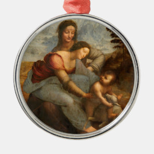 Ornement Métallique Leonardo Vinci - la Vierge et l'enfant avec St