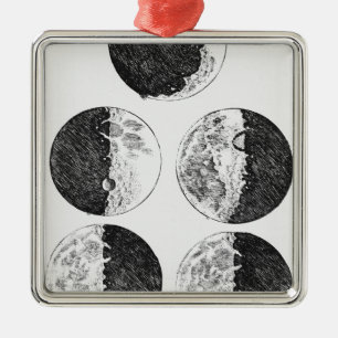 Ornement Métallique Les dessins de Galilée des phases de la lune