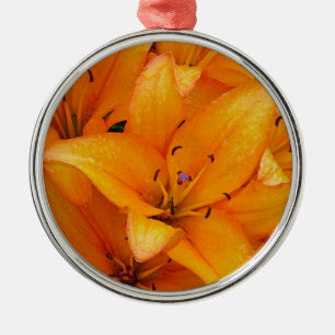 Ornement Métallique Les fleurs de lys d'Orange décorent l'ornement de