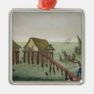 Ornement Métallique Les habitations de la tribu de Papu, Rawak,