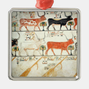 Ornement Métallique Les sept vaches célestes et le taureau sacré