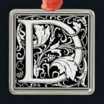 Ornement Métallique Lettre D Monogramme médiéval Vintage<br><div class="desc">Ce D initial fait partie d'une série complète d'initiales de typographie inspirées du coque supérieur William Morris. Le lettrage noir et blanc est très décoratif, stylisé selon la typographie soignée du moyen-âge. Joli et tendance, c'est un monogramme vintage chic D - lettre D - tourbillonnant D. Customisez ce monogramme vintage...</div>