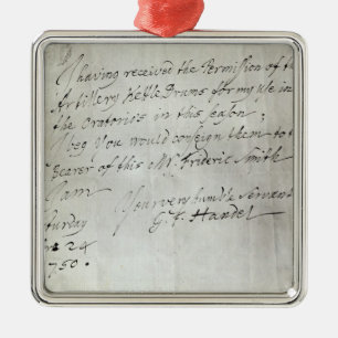 Ornement Métallique Lettre de George Frederick Handel