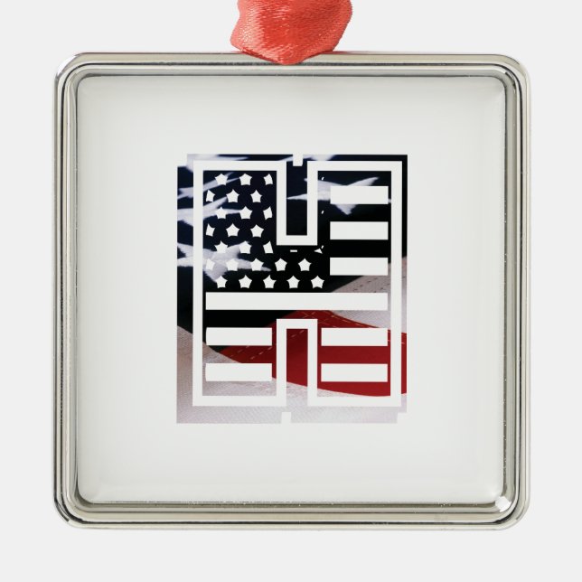 Ornement Métallique Lettre H Monogramme Initial USA (Devant)