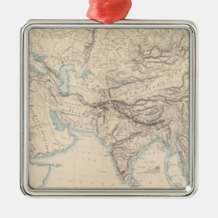 Ornement Métallique L'Europe et l'Asie physiques