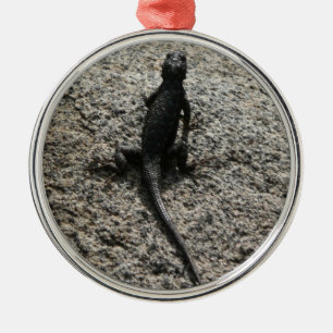 Ornement Métallique Lézard noir