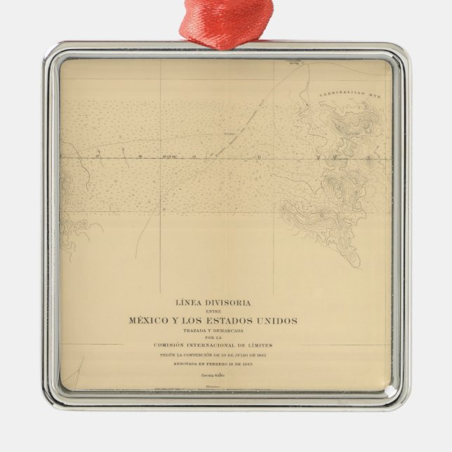 Ornement Métallique Linea Divisoria Entre Mexique 3 (Devant)