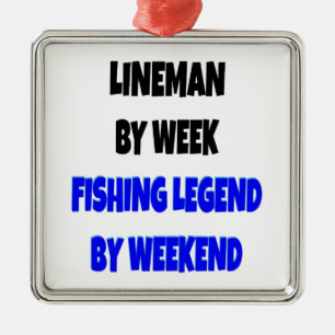 Ornement Métallique Lineman de légende de pêche