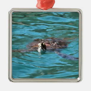 Ornement Métallique Loggerhead Sea Turtle Wildlife Art