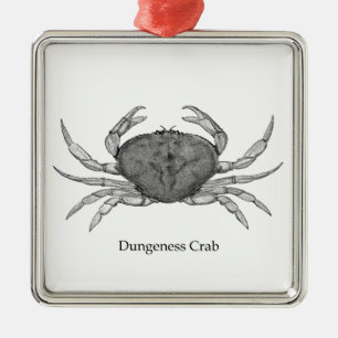 Ornement Métallique Logo de crabe de Dungeness (art en ligne)