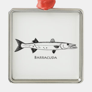 Ornement Métallique Logo de grand barracuda