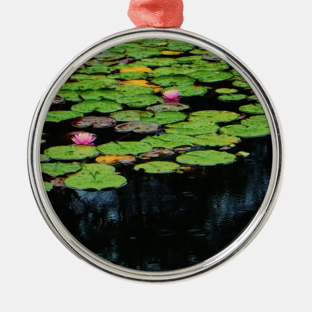 Ornement Métallique lotus rose noir (Devant)