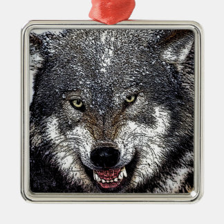 Ornement Métallique Loup sauvage