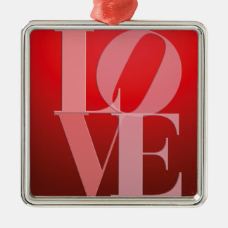 Ornement Métallique Love Romance Rouge rose