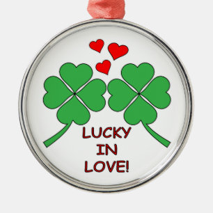Ornement Métallique Lucky In Love Hearts Clover