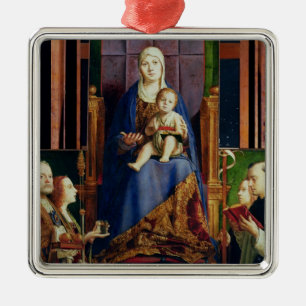 Ornement Métallique Madonna avec le saint Nicholas de Bari
