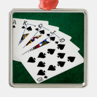 Mains de poker - quinte royale - costume de pelles