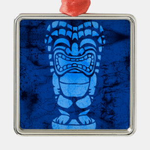 Ornement Métallique Makapuu Beach Hawaiian riant Tiki Batik