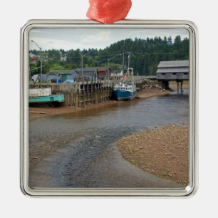 Ornement Métallique Marée basse à la baie de Fundy à St. Martins, Nouv