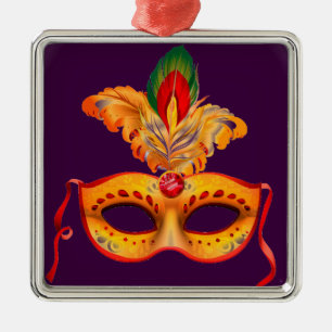 Ornement Métallique Masque royal violet mascarade mardi gras