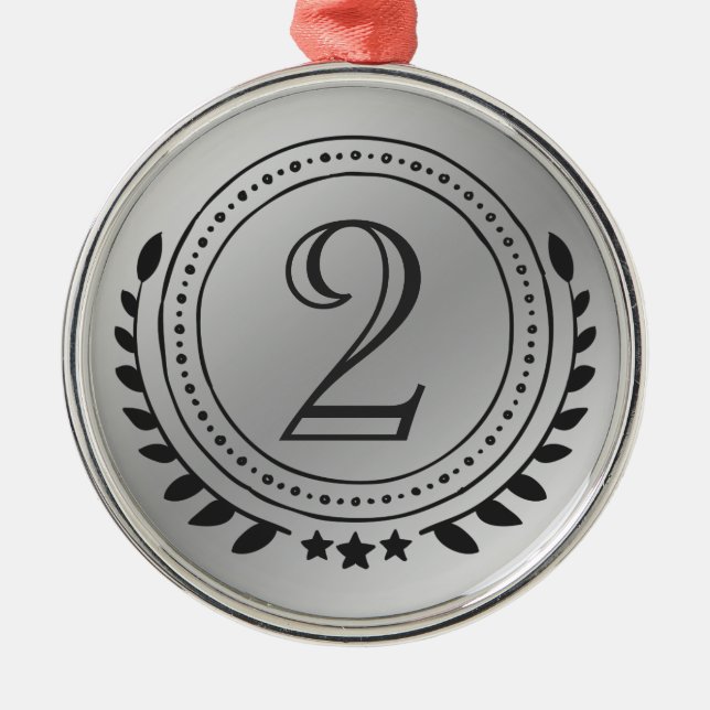 Ornement Métallique Médaille d'argent d'honneur de la deuxième place s (Devant)