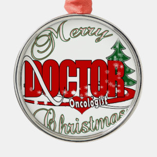 ORNEMENT MÉTALLIQUE MÉDECIN ONCOLOGISTE MERRY CHRISTMAS