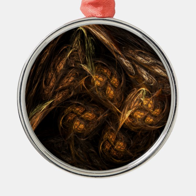 Ornement Métallique Mère Terre Art Abstrait Round (Devant)