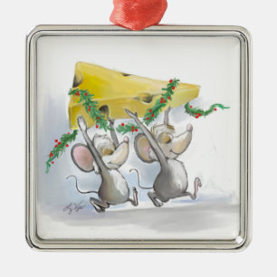 Ornement Métallique Merry Mice Mic & Mac Square Premium Ornament