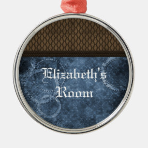 Ornement Métallique Métal Gear Steampunk Ornement, Bleu