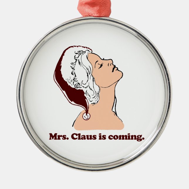 Ornement Métallique Mme Claus vient (Devant)