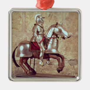 Ornement Métallique Modèle d'un cheval et d'un cavalier bardés, c.16