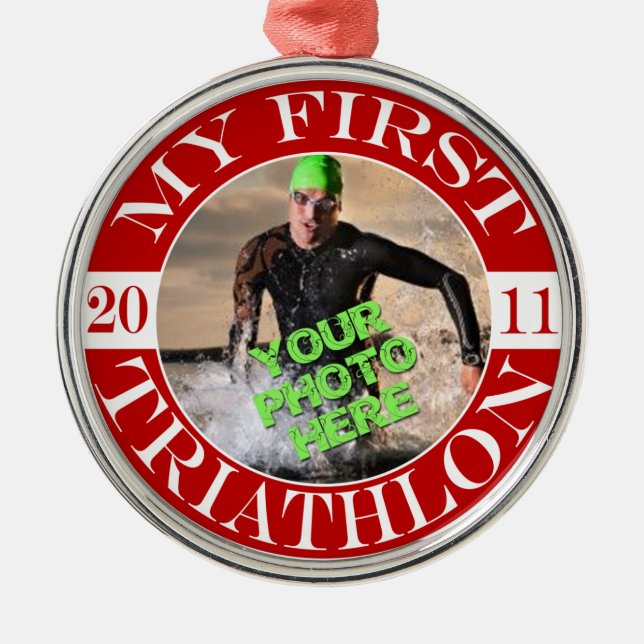 Ornement Métallique Mon premier triathlon - 2011 (Devant)