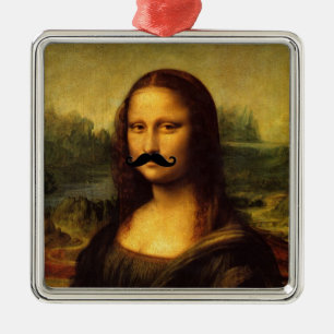 Ornement Métallique Mona Lisa Avec Moustache