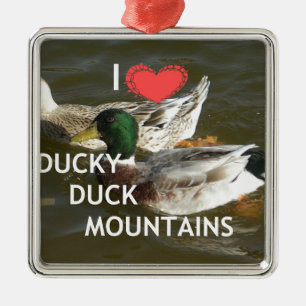 Ornement Métallique Montagnes de canard Ducky.