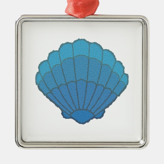 Ornement Métallique Mosaïque Blue Seashell (Devant)
