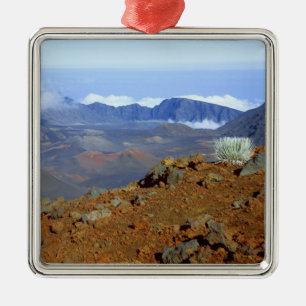 Ornement Métallique Mot d'argent sur la rime du cratère de Haleakala 