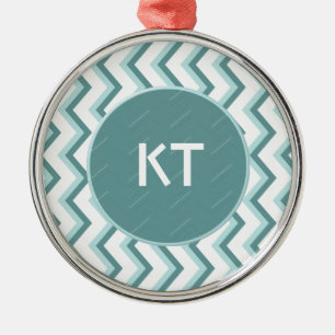 Ornement Métallique Motif Chevron ZigZag dans Mint Green