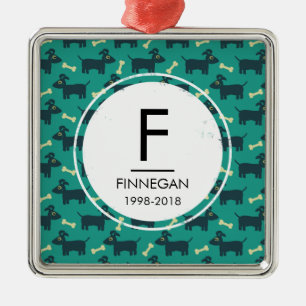 Ornement Métallique Motif chien mignon avec oreilles disquettes et os