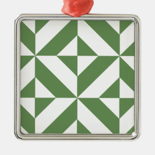 Ornement Métallique Motif de cube vert laiton foncé