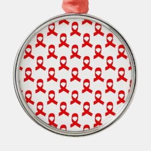 Ornement Métallique Motif de ruban rouge