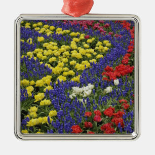 Ornement Métallique Motif de tulipes et de fleurs de jacinthe des vign