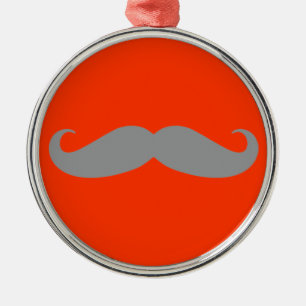 Ornement Métallique Motif gris de moustache