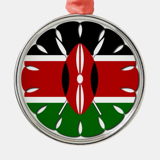 Ornement Métallique Motif kenyan rond : un symbole national (Devant)