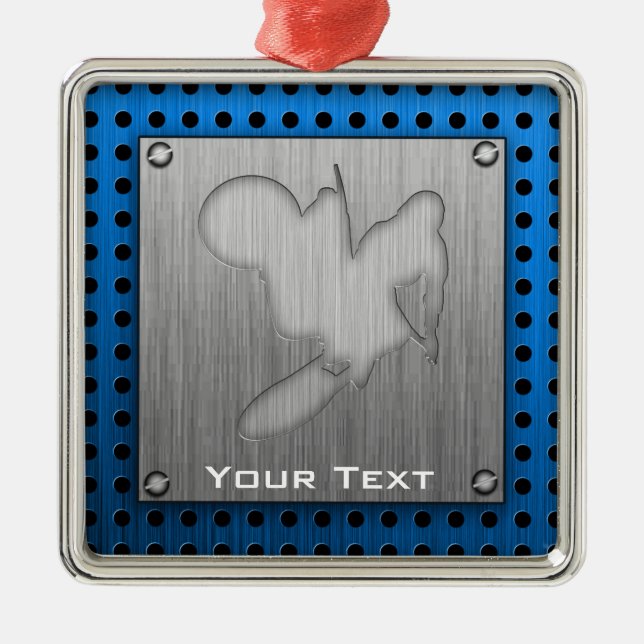 Ornement Métallique Motocross ; Métal-regard balayé (Devant)