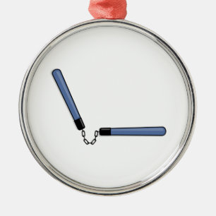 Ornement Métallique Ninja Nunchucks