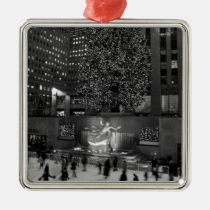 Ornement Métallique Noël au centre de Rockefeller et aux patineurs de