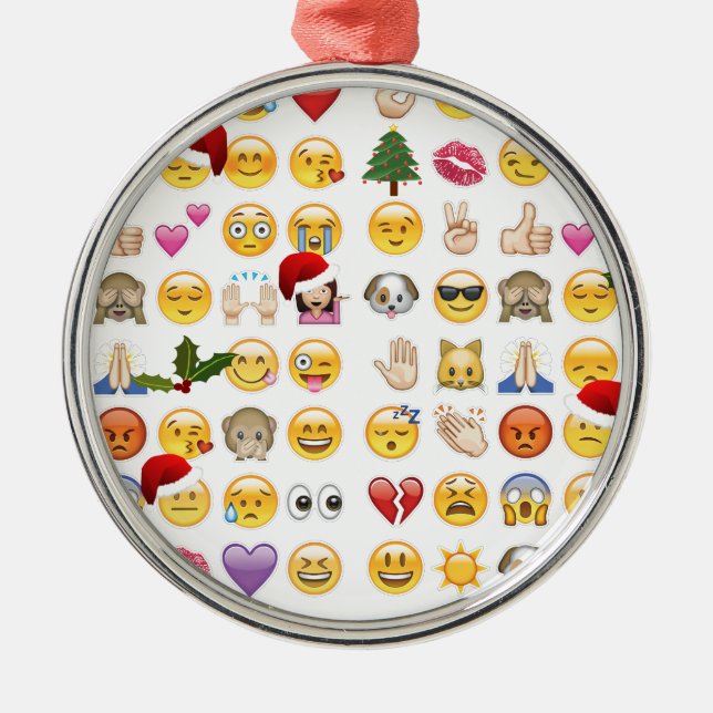 Ornement Métallique noël emojis (Devant)
